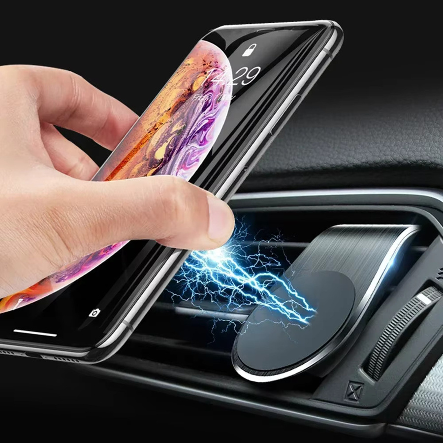 Magnetischer L-Typ Handyhalter für das Auto mit Luftauslass-Clip in Schwarz für iPhone, Huawei und Xiaomi - Bild 2