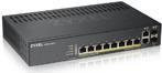 Zyxel GS1920-8HPv2 Smart Managed Switch mit 8 x 10/100/1000 PoE+ Ports und 2 x Kombi-Gigabit-SFP in Schwarz - Bild 1