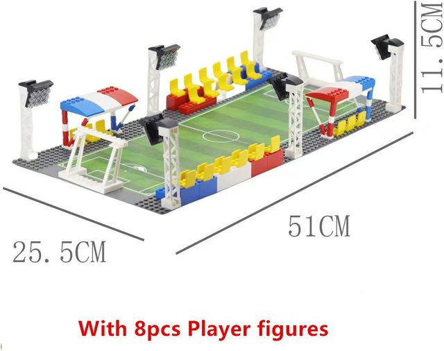 MOC Fußballfeld Szene Bausteine Set, mit Mini-Figuren, ab 14 Jahren - Bild 1