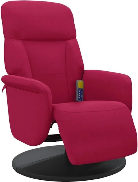 vidaXL Massagesessel mit Fußteil in Weinrot aus Samt - Bild 1