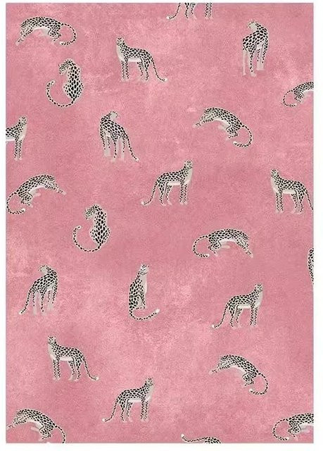 Binchi Furniture Luxus-Teppich mit Leopardenmuster in Pink, rutschfest und modern, B/L: 80 x 120 cm - Bild 1