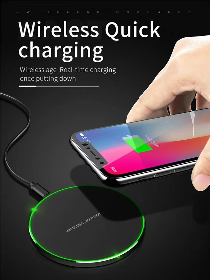 VIKEFON Kabelloses USB-C-Ladegerät mit QC 3.0 Schnellladefunktion für iPhone und Samsung in Schwarz und Silber - Bild 7