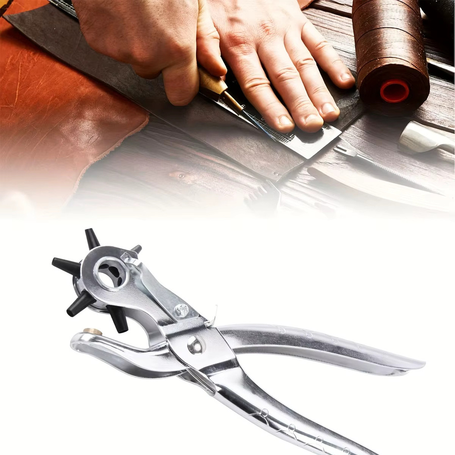 Professionelles Locher-Werkzeug aus Metall in Silber für Leder, Gürtel, Uhrenarmbänder und Handtaschengurte - Bild 3