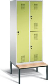 C+P Kombi-Spind Evolo mit Scharniertüren, Front Viridingrün, Korpus Lichtgrau und Gestell Schwarzgrau, H x B x T: 209 x 81 x 81,5 cm - Bild 1