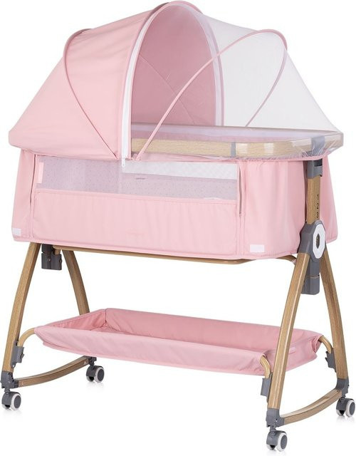 Chipolino Beistellbett Charisma in Rosa mit Matratze, höhenverstellbar, Ablagefach und Rollen - Bild 1