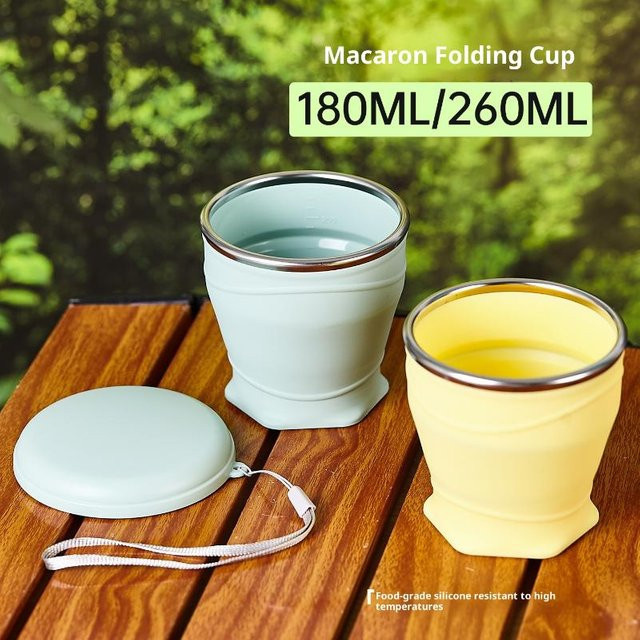 Silikon Klapp-Trinkbecher für Reise und Camping, tragbarer und hitzebeständiger Wasserbecher - Bild 1