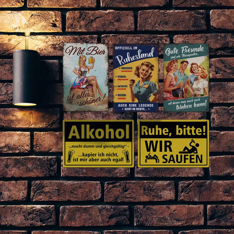Vintage Metallschild Putuo Decor Wanddekoration für Bar und Pub in Mehrfarben - Bild 4