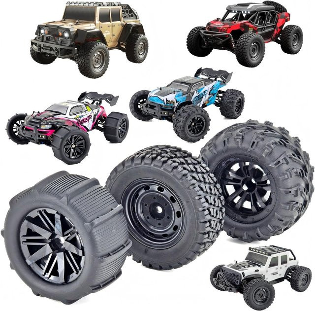 JJRC Reifen für RC-Auto, 4-teiliges Set, 1:16, 12mm Sechskant - Bild 1