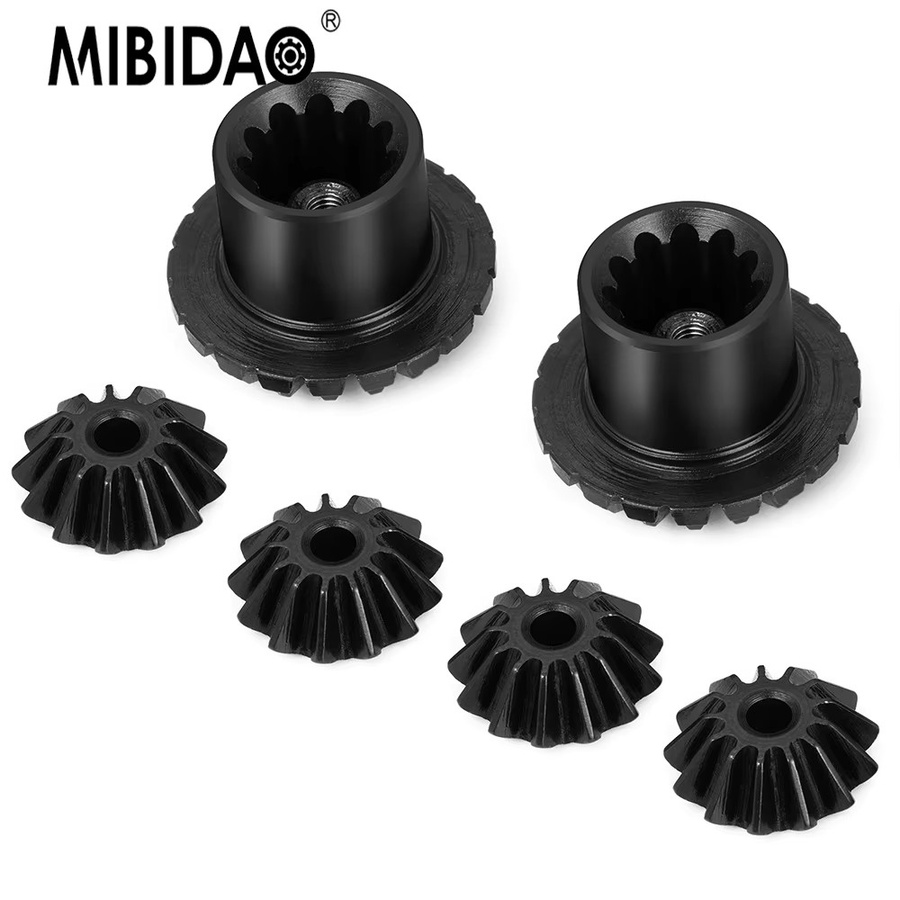 MIBIDAO Stahl-Differentialgetriebe + Spinnen-Zahnrad-Set, Metall, Schwarz - Bild 1