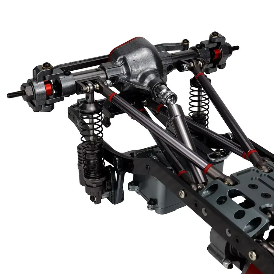 Axial RC Crawler Upgrade Teile, CNC Metall, Vorder- und Hinterachse mit Adapter Servoarm - Bild 4