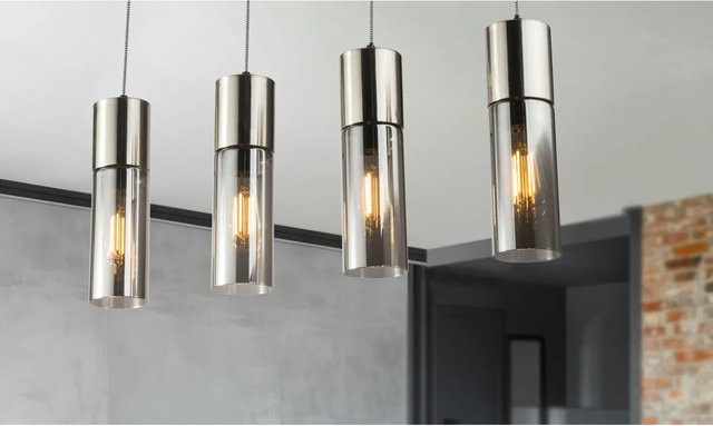 GLOBO LIGHTING Pendelleuchte Annika in Nickel matt Rauch mit Glas, E27, H x B x T: 156 x 9 x 80 cm - Bild 3