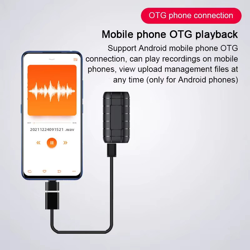 STTWUNAKE Mini Sprachaktivierter Rekorder in Schwarz, Professionelles Digitales Aufnahmegerät für Audio-Mikroaufzeichnungen - Bild 3