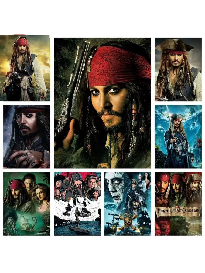 Malset nach Zahlen Potdemiel Ölgemälde Jack Sparrow Piraten der Karibik auf Leinwand - Bild 2
