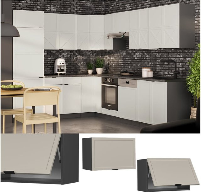 Vicco Hängeschrank Fame-Line für die Küche in Anthrazit Grau-Beige mit Soft-Closing-Scharnieren Breite: 60 cm - Bild 1