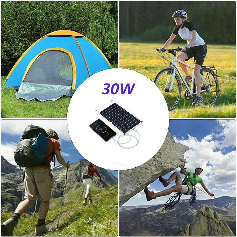 Tragbares Solarpanel mit USB-Typ-C-Aufladung, flexibles Mini-Solar-Kit in Schwarz, IP65 wasserdicht, ideal für Camping und Wandern - Bild 5
