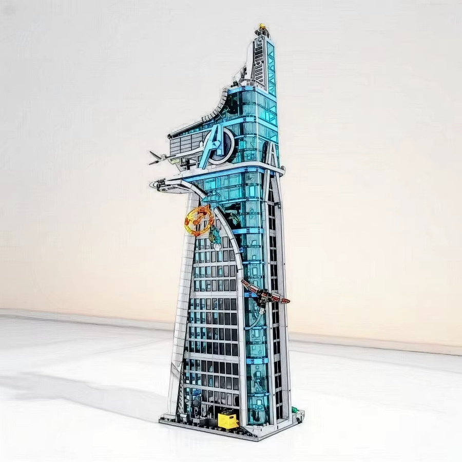 Potdemiel Gebäudemodell Wolkenkratzer in Blau als moderne Tischdekoration aus Kunststoff - Bild 2