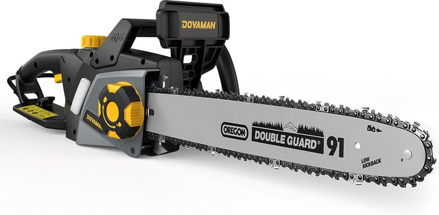 DOVAMAN Elektrische Kettensäge 2400 W in Schwarz mit 40 cm Oregon-Schwert und Kette, automatische Schmierung und 15 m/s Kettengeschwindigkeit - Bild 1