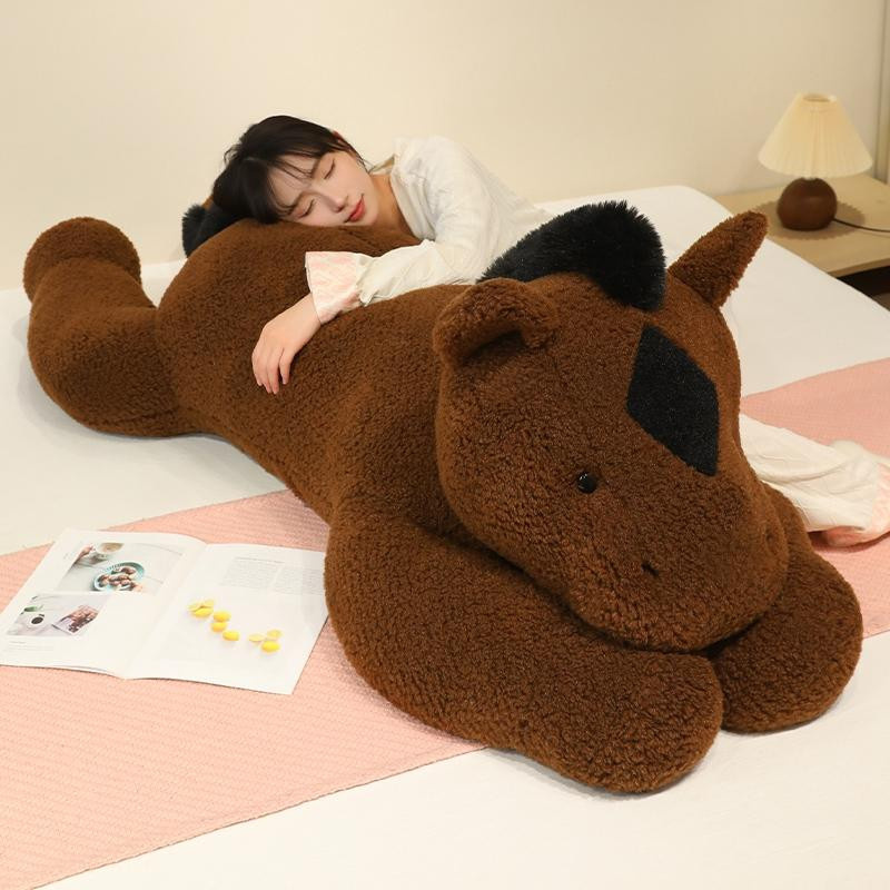 Wucifang Bags Liegendes Pferd Plüschtier, Schwarz, 90cm, ab 18 Jahre - Bild 1