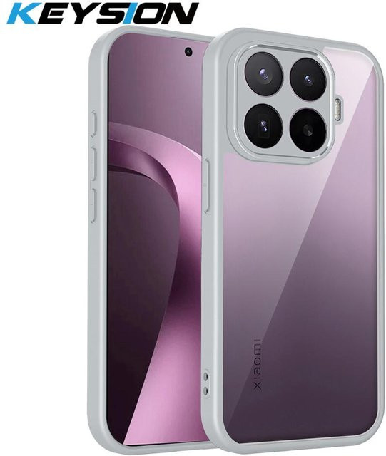 KEYSION Transparente Handyhülle für Xiaomi 17T und Xiaomi 17T Pro 5G aus Silikon und PC in Grau - Bild 1