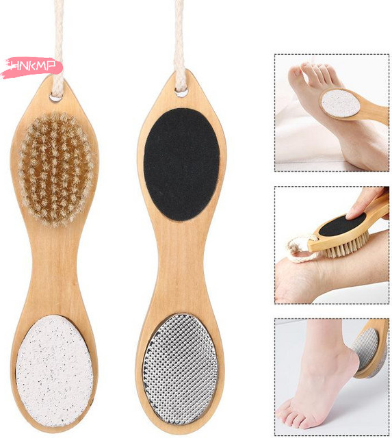 HNKMP 4-in-1 Fußfeile Set, Hornhautentferner mit Bimsstein und Pinsel, Unisex - Bild 1