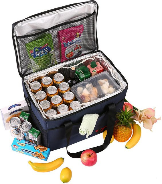 TOMSHOO Isolierte Kühltasche und Einkaufstasche, faltbar, Grau, 18 l - Bild 1