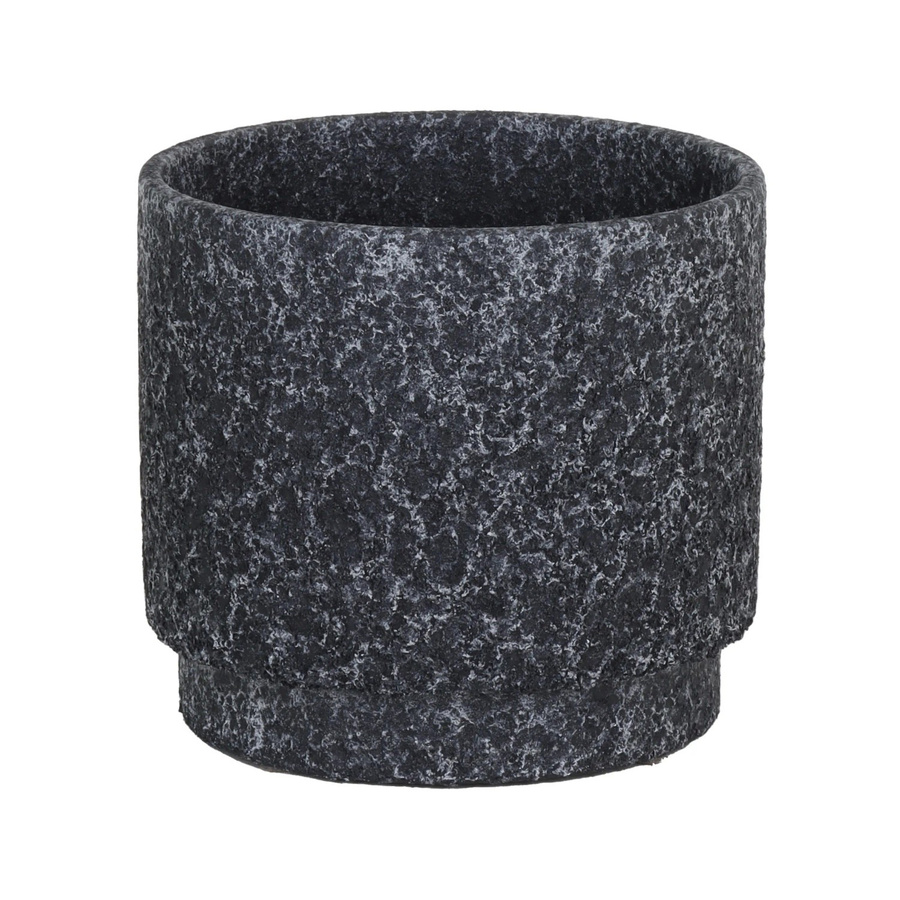 A.H.G. Keramiktopf Vulcano Kalt in Dunkelgrau mit Steinoptik, Rund, Höhe: 13,5 cm, Durchmesser: 12,5 cm - Bild 2