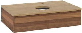 V&B Waschtischunterschrank Antao ohne Frontstruktur in Walnuss Braun B: 80 cm, T: 50 cm, H: 50 cm - Bild 1