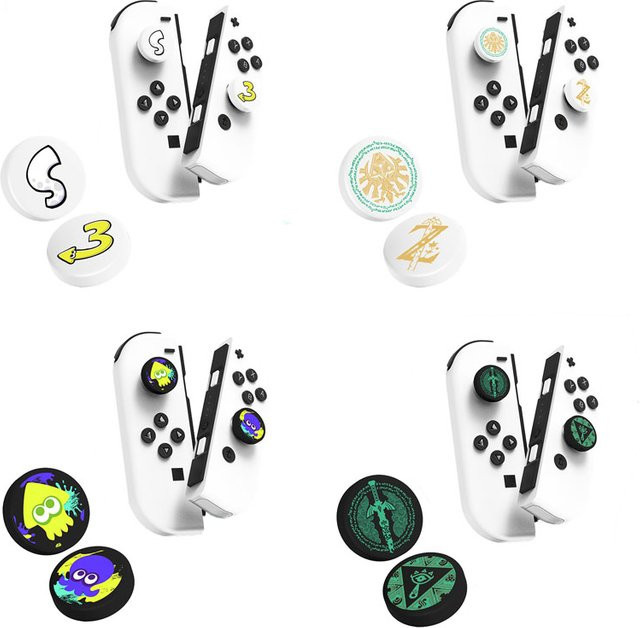 4er-Set Soft Daumen Stick Griffkappen für Nintendo Switch Joy-Con und Switch Controller, Multicolour - Bild 1