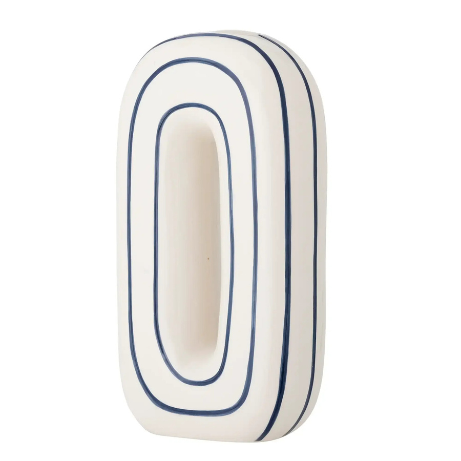 Bloomingville Keramikvase in Blau mit Streifen-Design, Höhe: 32 cm - Bild 1