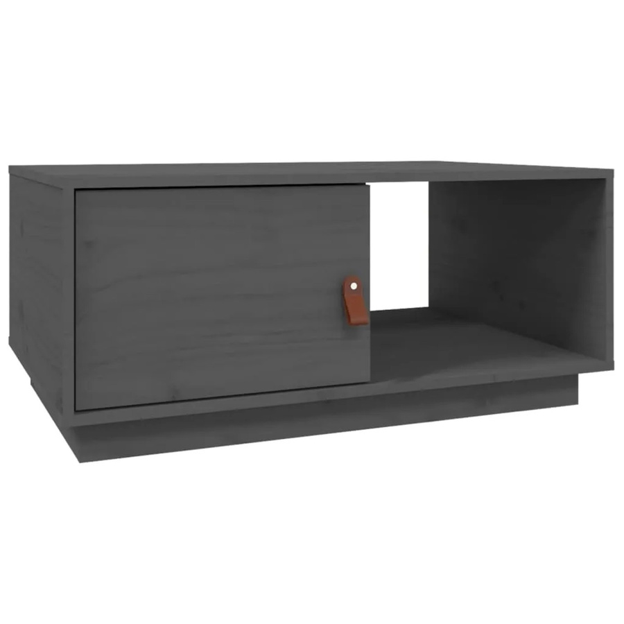 vidaXL Couchtisch aus massivem Kiefernholz in Grau, rustikaler Couchtisch, B/T/H: 80 x 50 x 35,5 cm - Bild 2
