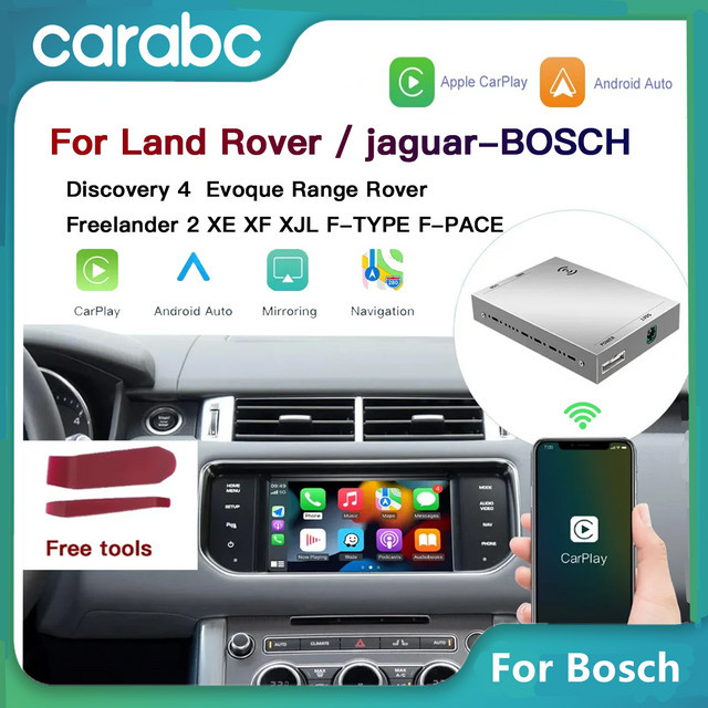 CARABC Wireless Carplay und Android Auto Adapter via Bluetooth für Land Rover und Jaguar Discovery4 Evoque Freelander2 F-PACE F-TYPE XE XF XJL - Bild 1