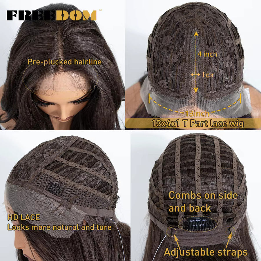 FREEDOM Lace-Front-Perücke, gewellt, Ombre Braun Blond, Damen - Bild 3