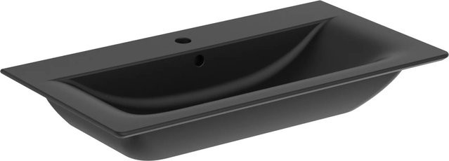 Ideal Standard Möbelwaschtisch Connect Air Schwarz Matt Breite: 84 cm mit 1 Hahnloch und Überlauf - Bild 1