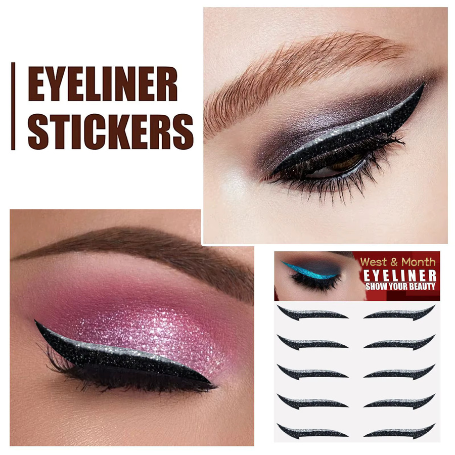 YOCITY Eyeliner-Aufkleber, schimmernd, 4 Farben, Unisex - Bild 5
