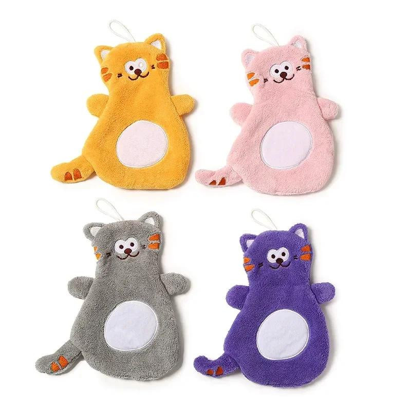 Niedriges Cartoon-Katze Handtuch aus Korallenvlies für Kinder, schnelltrocknend und saugstark, in verschiedenen Farben - Bild 2