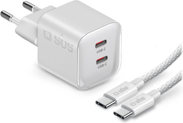 Dual USB-C AVS Wandladegerät 60W in Weiß inklusive 1,5m USB Type-C Kabel - Bild 1