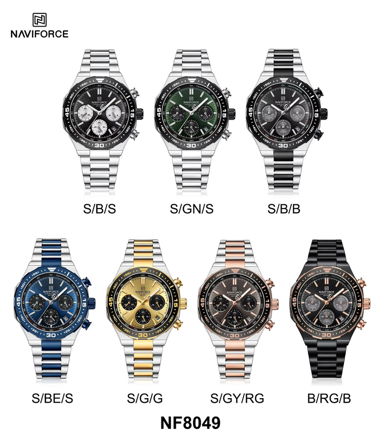 NAVIFORCE Chronograph Armbanduhr, Quarz, Edelstahl, Herren - Bild 3