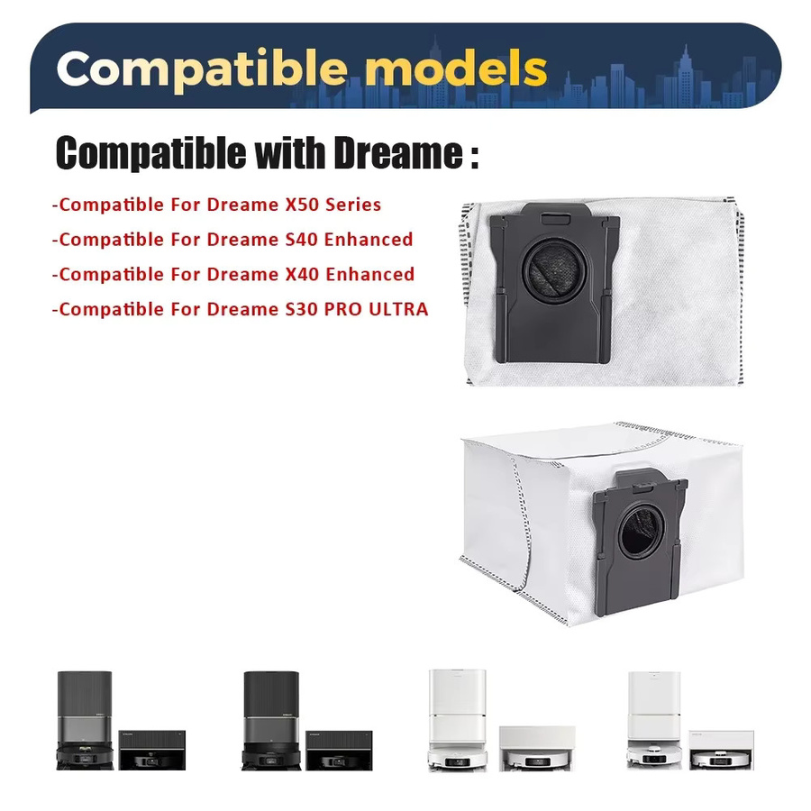 Dreame Staubbeutel in Weiß für Roboterstaubsauger X50 Ultra, X50 Master, X50 Pro, X40 Enhanced, S30 Pro Ultra, X40 Pro Ultra und X40 Pro - Bild 4