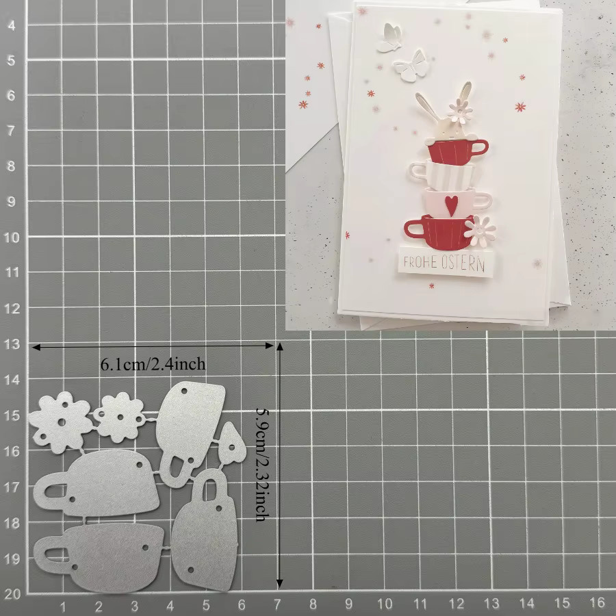 Metall-Stanzformen Tassengirlande für Scrapbooking, Papierbasteln und Fotoalben - Bild 2