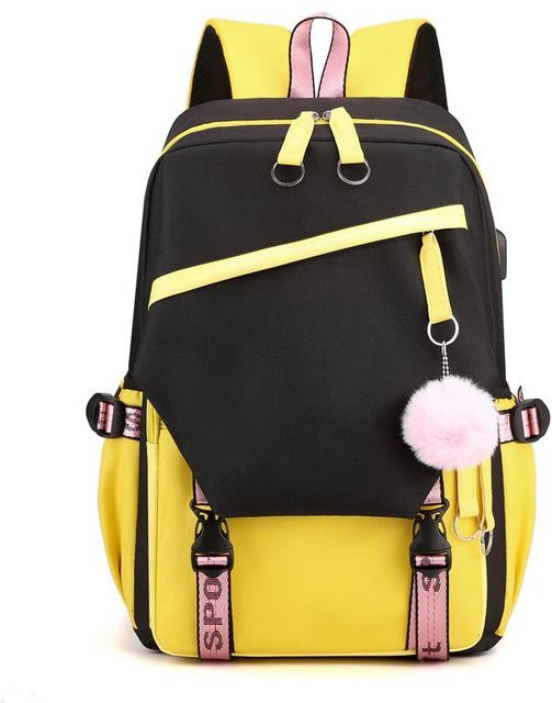3-teiliges Schulrucksack-Set für Schüler aus Oxford-Stoff in Multicolour mit Schultasche, Schultergurt und Federmäppchen, B/T/H: 42 x 27 x 17 cm - Bild 1