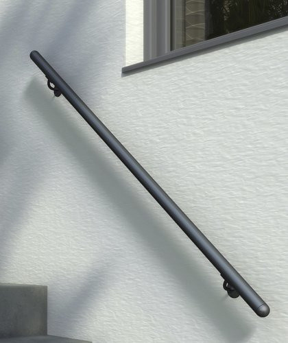 Dolle Handlauf-Set Prova aus Aluminium in Anthrazit, Länge: 150 cm, Durchmesser: 4 cm - Bild 2