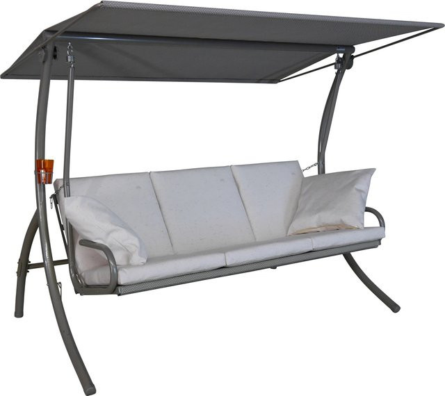 Angerer Freizeitmöbel Hollywoodschaukel Elegance Sun 3-Sitzer mit Liegefunktion und Auflagen, Farbe: Beige, B/T/H: 240 x 160 x 145 cm - Bild 1