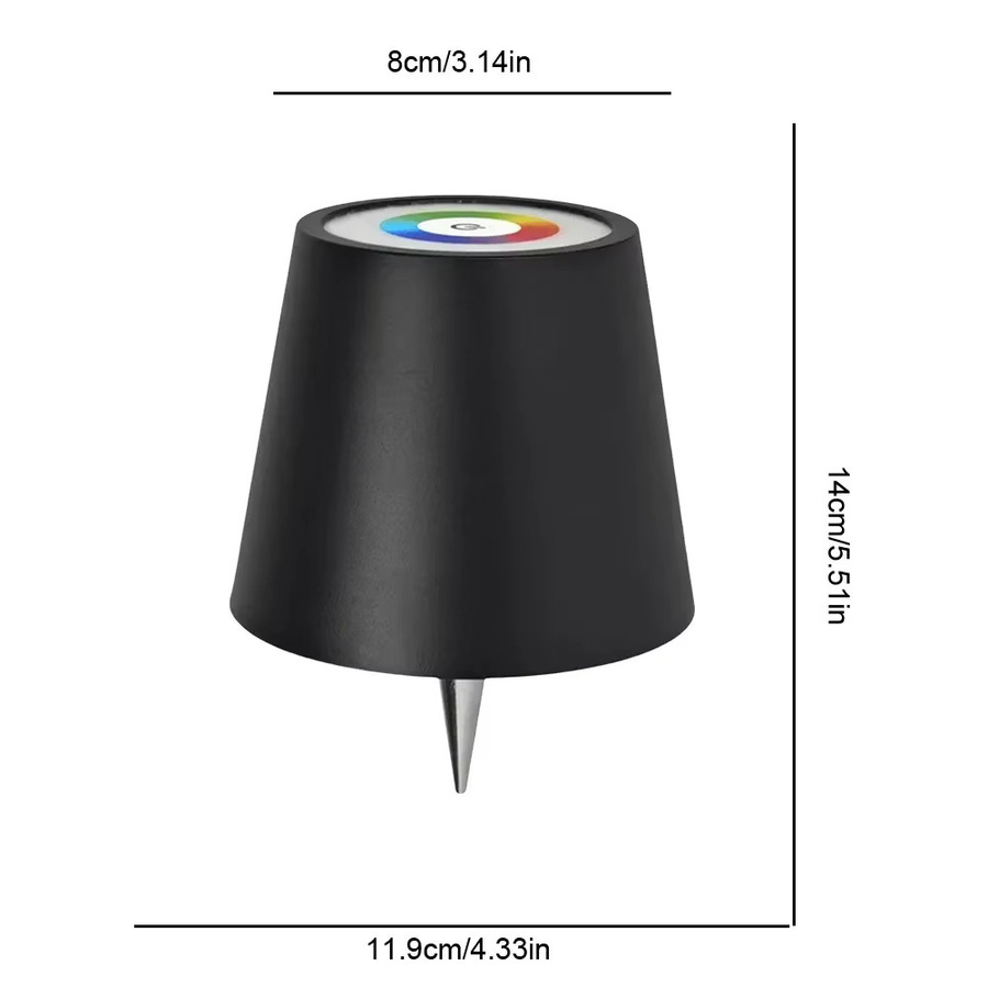 KFV Kabellose LED-Tischlampe mit Touch-Steuerung in Schwarz für Außenbereich und Restaurants - Bild 4