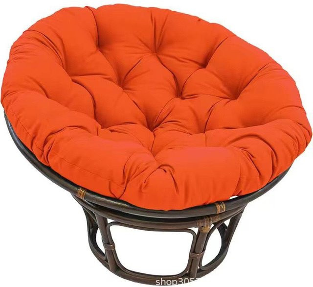HomeHarmony Hängesessel-Kissen-Set in Orange mit verdicktem Sitzkissen und Rückenlehne, Durchmesser: 60 cm - Bild 1