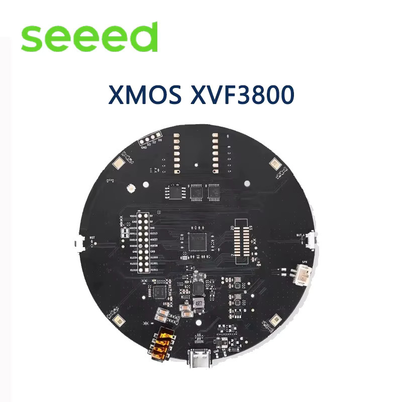 Seeed ReSpeaker XMOS XVF3800/XVF3000 mit 5W Lautsprecher, 4-Mikrofon-Array und SAI-Technologie, Schwarz - Bild 2