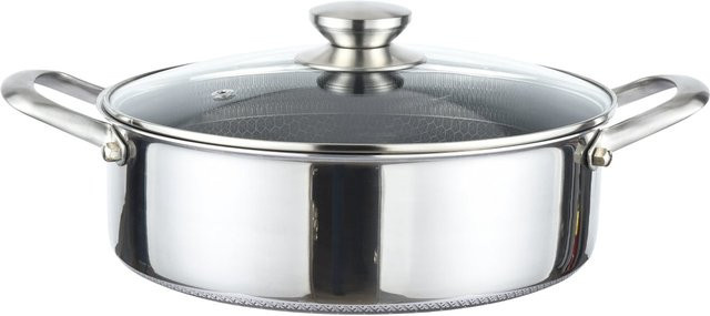 COFI 1453 Kochtopf mit Wabenstruktur aus Edelstahl und Keramikbeschichtung, Silber, Durchmesser: 28 cm - Bild 1