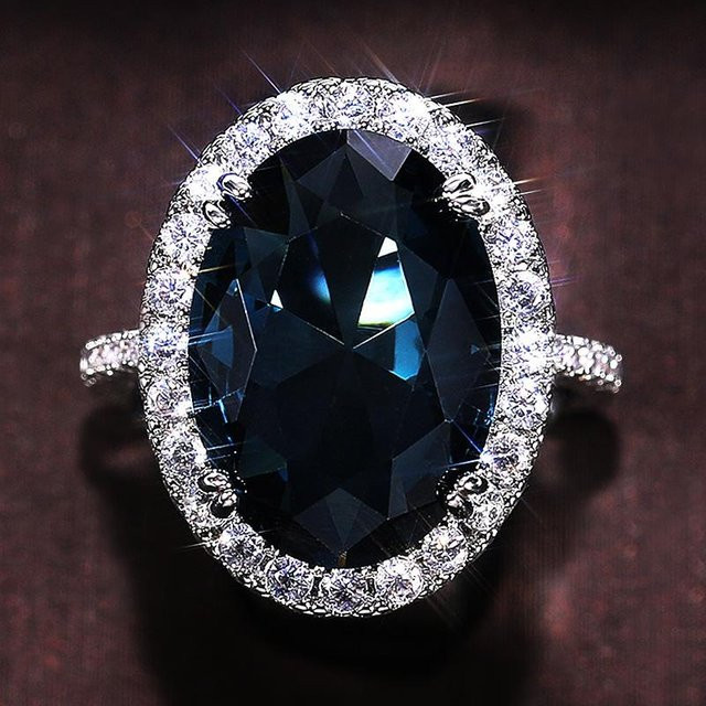 Huitan Ring, Zirkonia, Schwarz, Messing, Damen - Bild 1