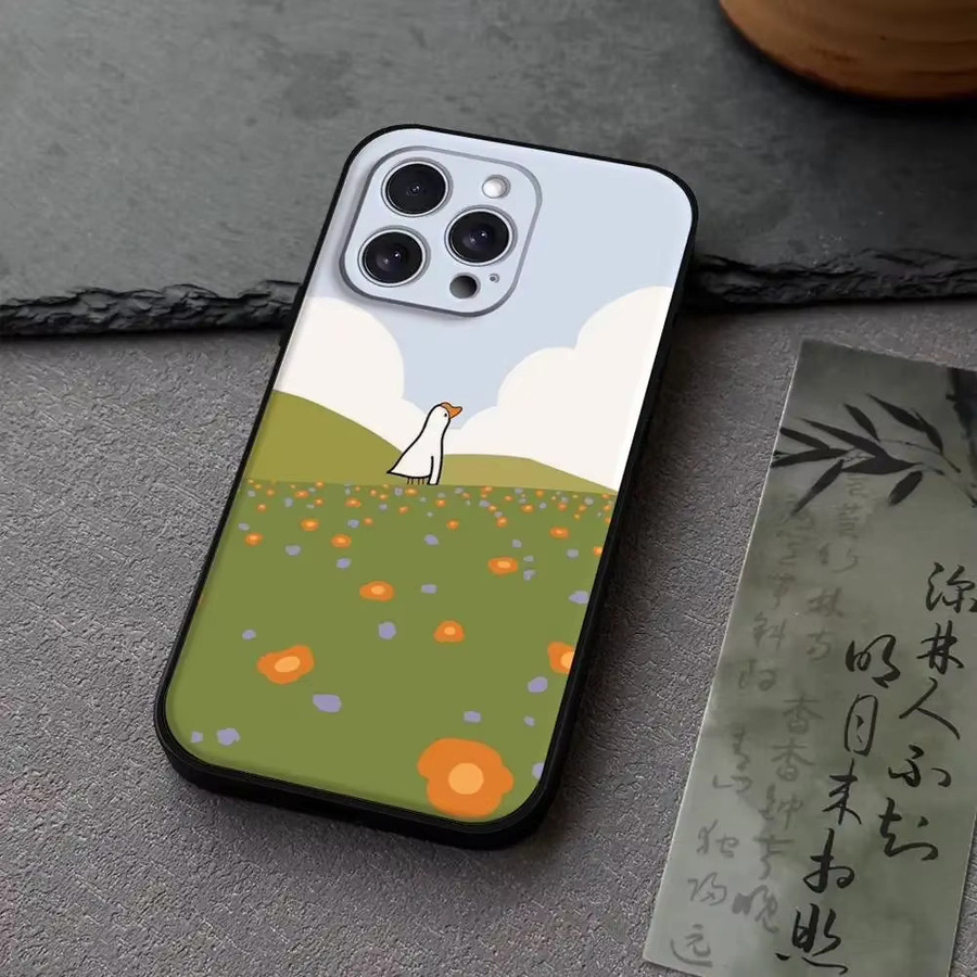 Handyhülle mit Cartoon-Gans-Design für iPhone (verschiedene Modelle), Silikon, Schwarz und Mehrfarbig - Bild 2