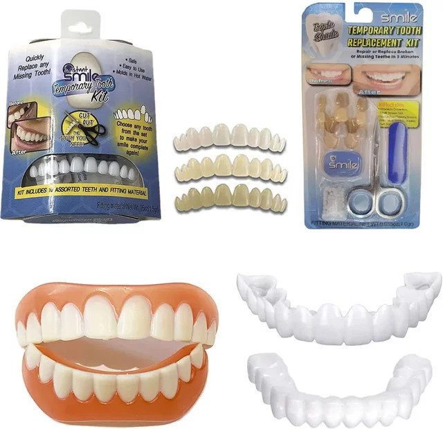 Oralhoe Temporäre Ober- und Unterkiefer-Veneers, flexible Schnappklammern - Bild 1