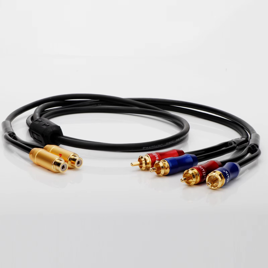 Preffair RCA Splitter Audiokabel 2 RCA auf 4 RCA in Schwarz für Lautsprecher und Subwoofer - Bild 2